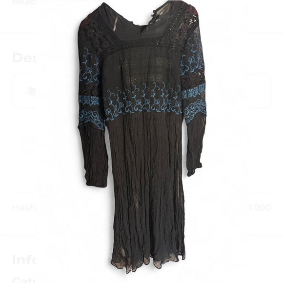 Free people sweet sunny days black and blue tunic /dress - Picture 4 of 6